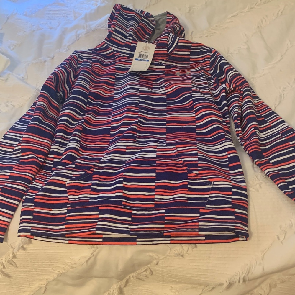 Under Armour Red and Blue Striped Top